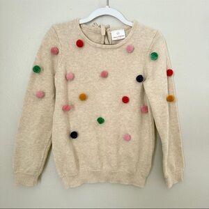 Hanna Anderson Festive Colorful Pom Pom Sweater Size 130 / 8